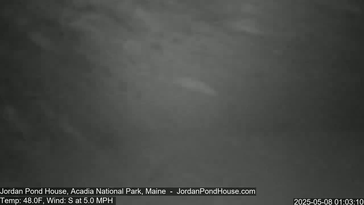 A blurry, dark gray image shows an overcast sky with a slight south wind.