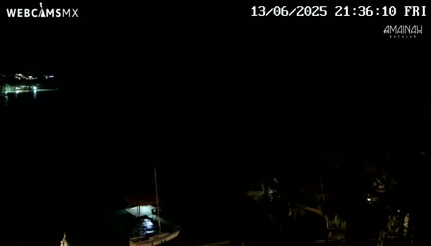 Laguna de Bacalar Lagoon Lake from Amaniah Live Cam - Bacalar,  Quintana Roo, Mexico 