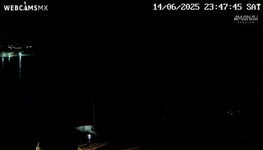 Laguna de Bacalar Lagoon Lake from Amaniah Live Cam - Bacalar,  Quintana Roo, Mexico 