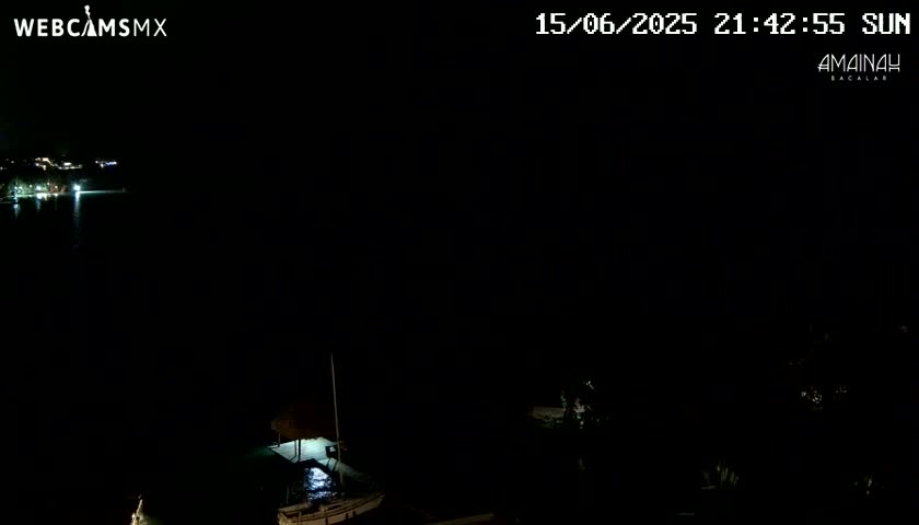 Laguna de Bacalar Lagoon Lake from Amaniah Live Cam - Bacalar,  Quintana Roo, Mexico 