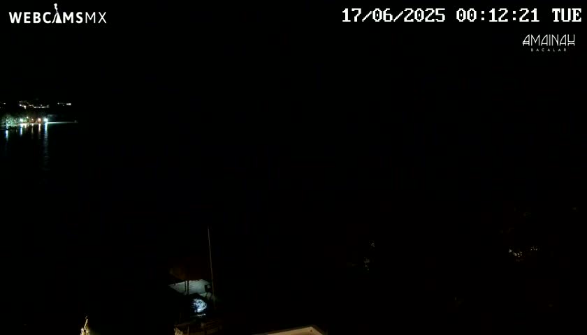 Laguna de Bacalar Lagoon Lake from Amaniah Live Cam - Bacalar,  Quintana Roo, Mexico 