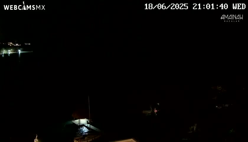 Laguna de Bacalar Lagoon Lake from Amaniah Live Cam - Bacalar,  Quintana Roo, Mexico 