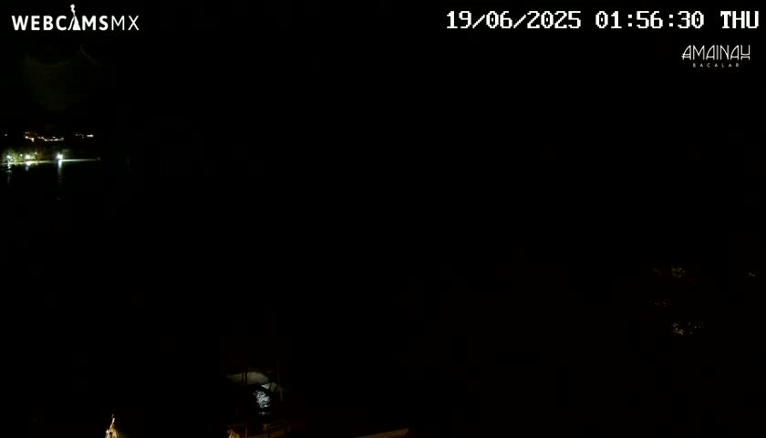 Laguna de Bacalar Lagoon Lake from Amaniah Live Cam - Bacalar,  Quintana Roo, Mexico 