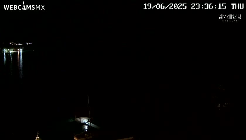 Laguna de Bacalar Lagoon Lake from Amaniah Live Cam - Bacalar,  Quintana Roo, Mexico 
