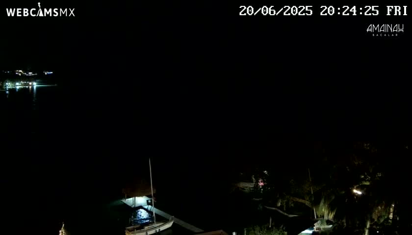 Laguna de Bacalar Lagoon Lake from Amaniah Live Cam - Bacalar,  Quintana Roo, Mexico 