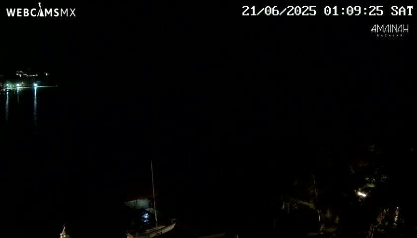 Laguna de Bacalar Lagoon Lake from Amaniah Live Cam - Bacalar,  Quintana Roo, Mexico 