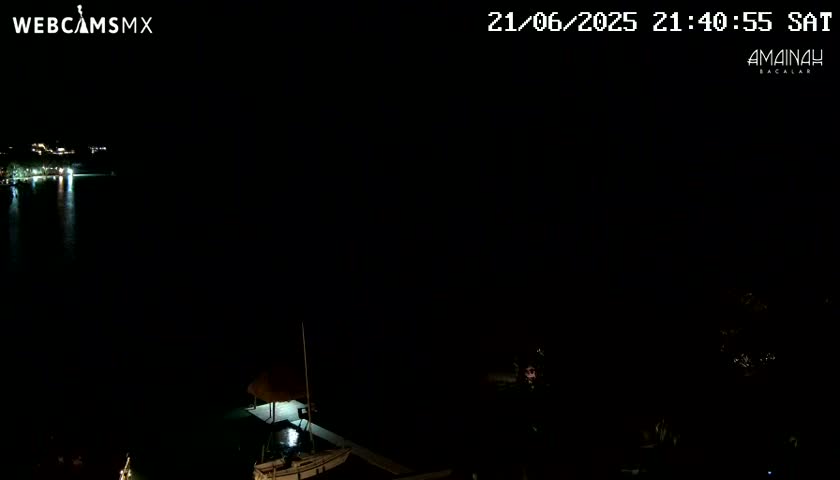 Laguna de Bacalar Lagoon Lake from Amaniah Live Cam - Bacalar,  Quintana Roo, Mexico 