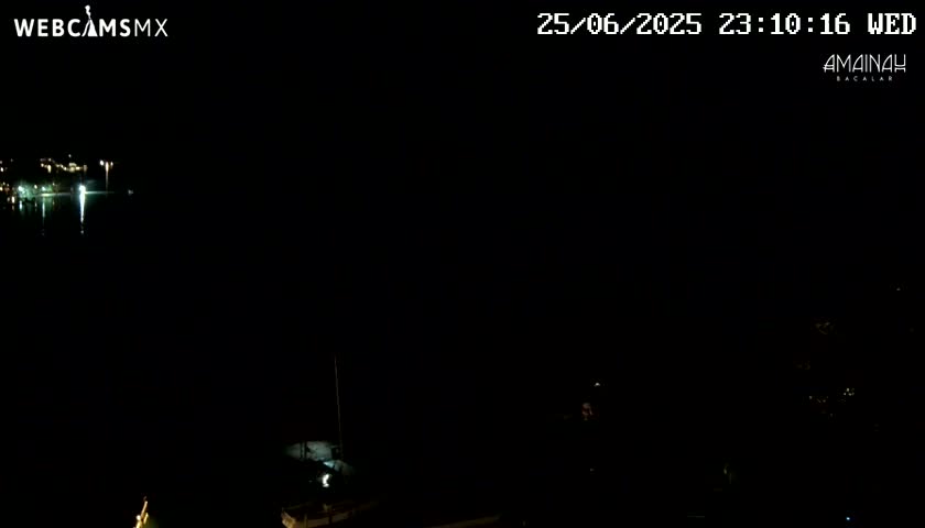 Laguna de Bacalar Lagoon Lake from Amaniah Live Cam - Bacalar,  Quintana Roo, Mexico 