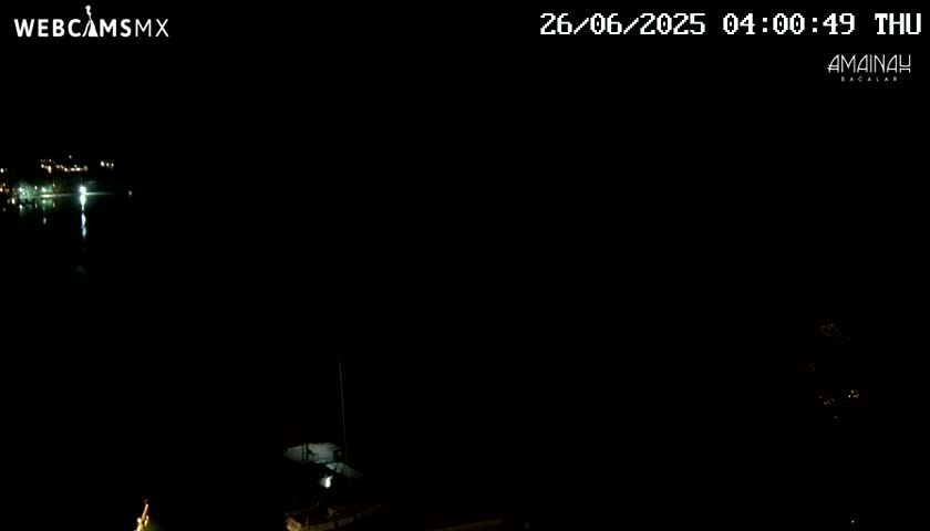 Laguna de Bacalar Lagoon Lake from Amaniah Live Cam - Bacalar,  Quintana Roo, Mexico 