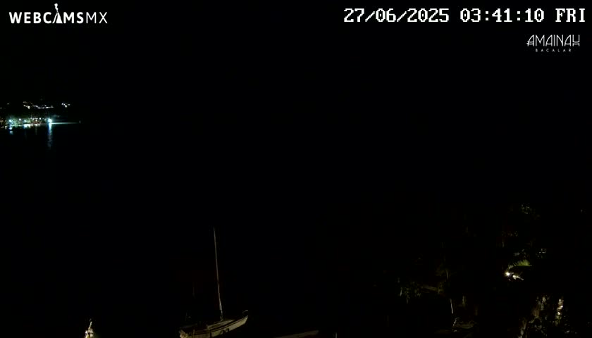 Laguna de Bacalar Lagoon Lake from Amaniah Live Cam - Bacalar,  Quintana Roo, Mexico 