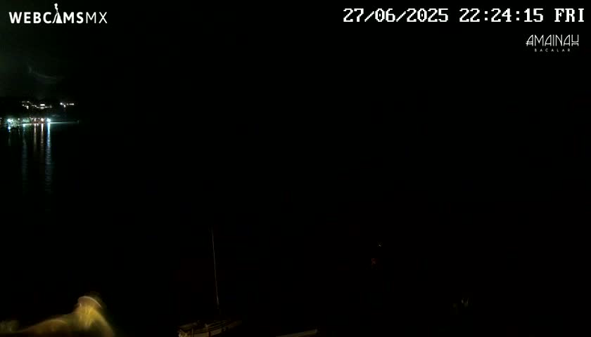 Laguna de Bacalar Lagoon Lake from Amaniah Live Cam - Bacalar,  Quintana Roo, Mexico 