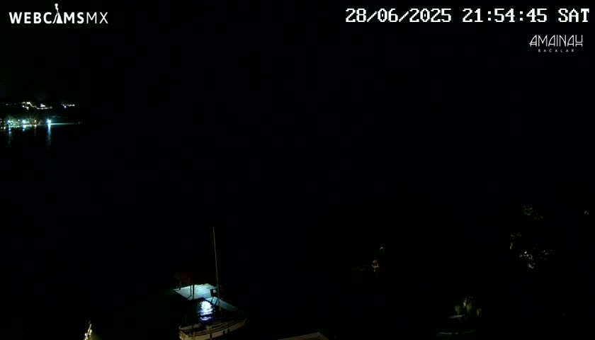 Laguna de Bacalar Lagoon Lake from Amaniah Live Cam - Bacalar,  Quintana Roo, Mexico 