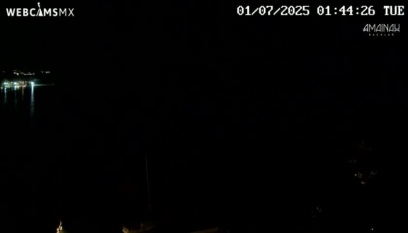 Laguna de Bacalar Lagoon Lake from Amaniah Live Cam - Bacalar,  Quintana Roo, Mexico 