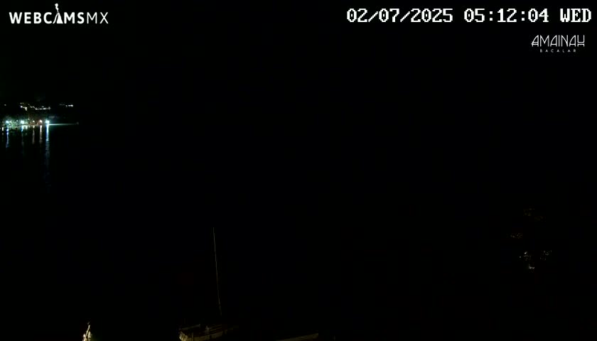 Laguna de Bacalar Lagoon Lake from Amaniah Live Cam - Bacalar,  Quintana Roo, Mexico 