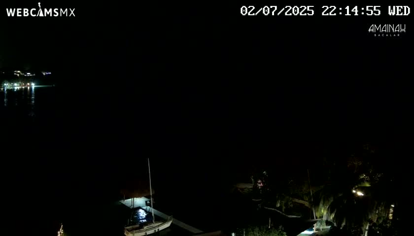 Laguna de Bacalar Lagoon Lake from Amaniah Live Cam - Bacalar,  Quintana Roo, Mexico 