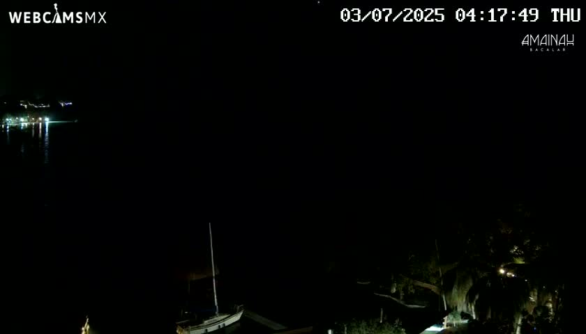 Laguna de Bacalar Lagoon Lake from Amaniah Live Cam - Bacalar,  Quintana Roo, Mexico 