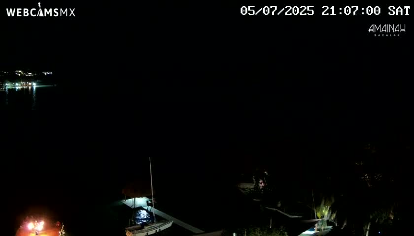 Laguna de Bacalar Lagoon Lake from Amaniah Live Cam - Bacalar,  Quintana Roo, Mexico 