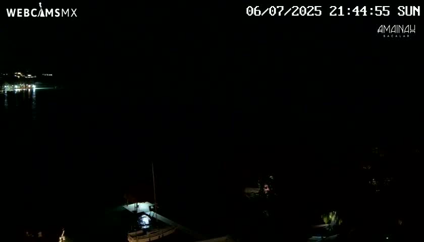 Laguna de Bacalar Lagoon Lake from Amaniah Live Cam - Bacalar,  Quintana Roo, Mexico 