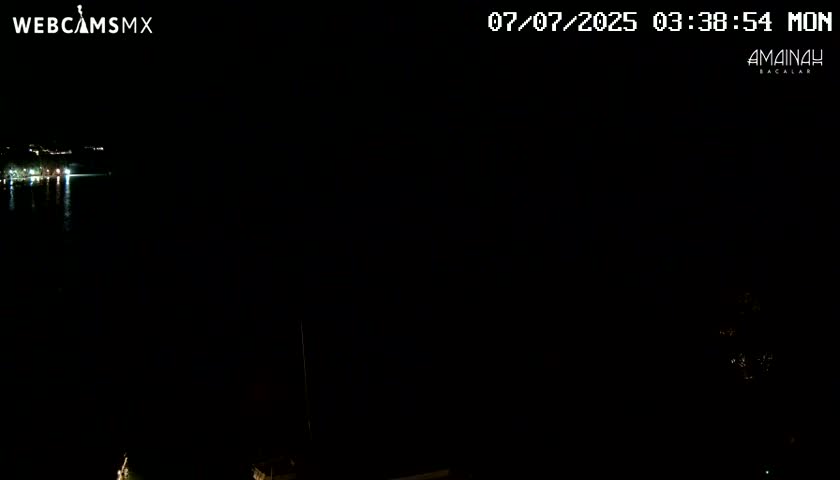 Laguna de Bacalar Lagoon Lake from Amaniah Live Cam - Bacalar,  Quintana Roo, Mexico 