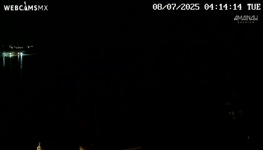 Laguna de Bacalar Lagoon Lake from Amaniah Live Cam - Bacalar,  Quintana Roo, Mexico 
