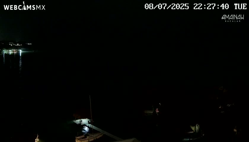 Laguna de Bacalar Lagoon Lake from Amaniah Live Cam - Bacalar,  Quintana Roo, Mexico 