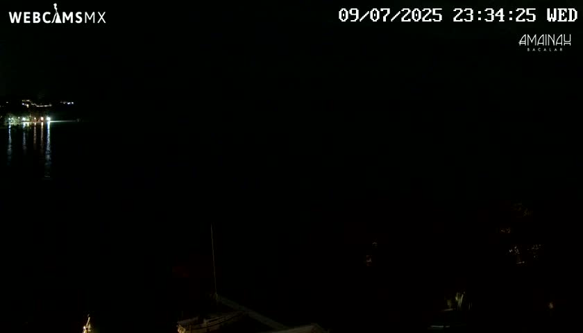 Laguna de Bacalar Lagoon Lake from Amaniah Live Cam - Bacalar,  Quintana Roo, Mexico 