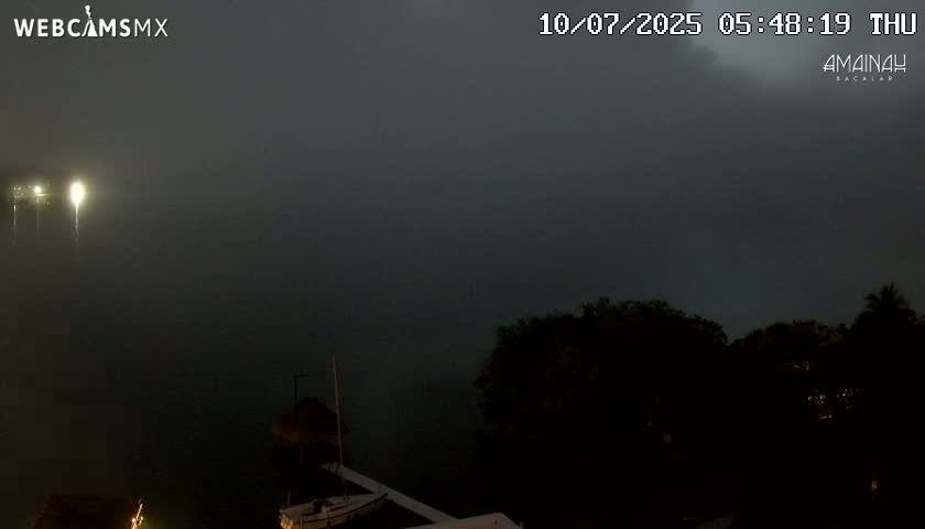 Laguna de Bacalar Lagoon Lake from Amaniah Live Cam - Bacalar,  Quintana Roo, Mexico 