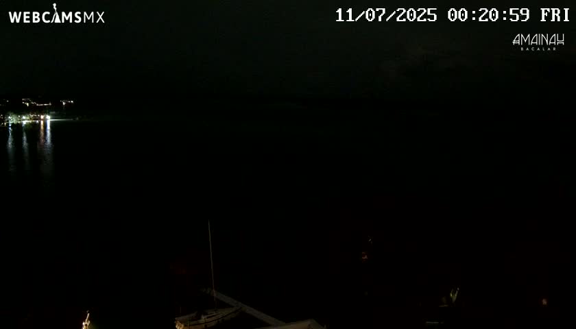 Laguna de Bacalar Lagoon Lake from Amaniah Live Cam - Bacalar,  Quintana Roo, Mexico 