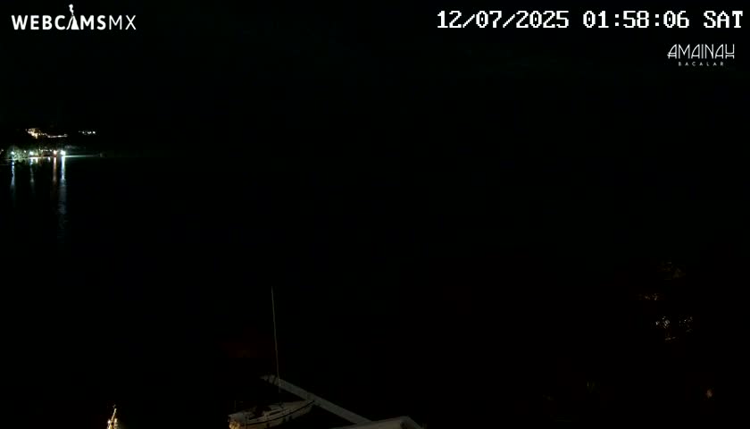 Laguna de Bacalar Lagoon Lake from Amaniah Live Cam - Bacalar,  Quintana Roo, Mexico 
