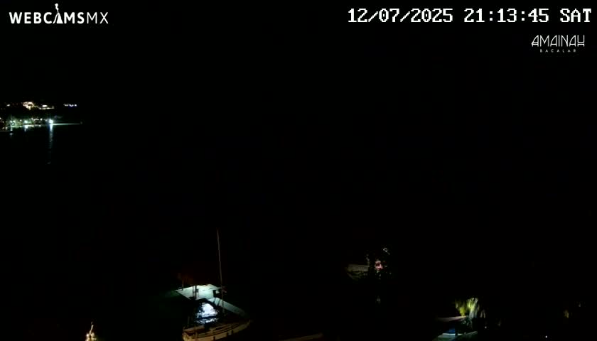 Laguna de Bacalar Lagoon Lake from Amaniah Live Cam - Bacalar,  Quintana Roo, Mexico 