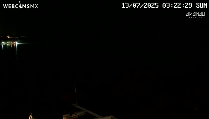 Laguna de Bacalar Lagoon Lake from Amaniah Live Cam - Bacalar,  Quintana Roo, Mexico 