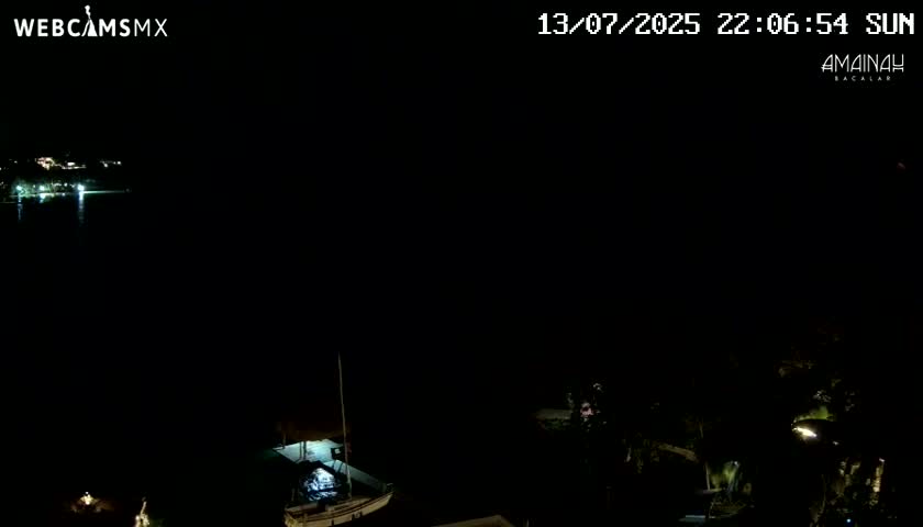 Laguna de Bacalar Lagoon Lake from Amaniah Live Cam - Bacalar,  Quintana Roo, Mexico 