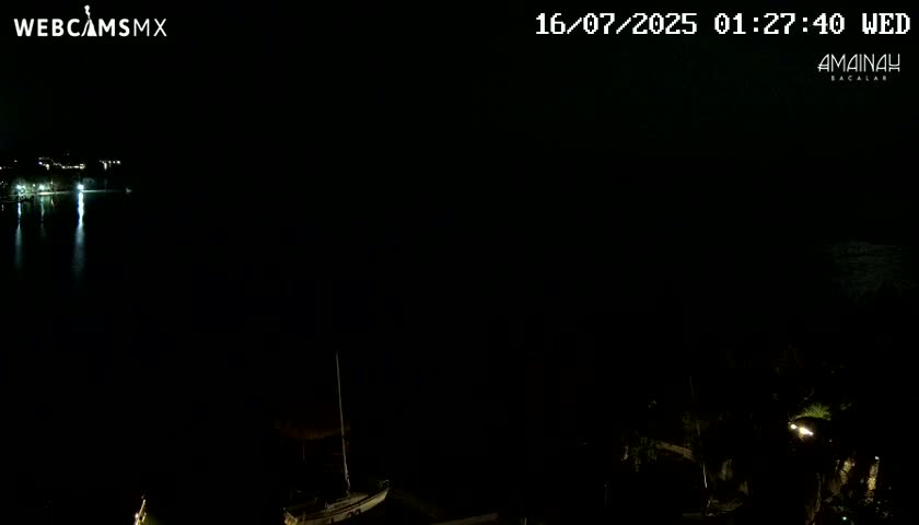 Laguna de Bacalar Lagoon Lake from Amaniah Live Cam - Bacalar,  Quintana Roo, Mexico 