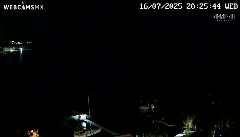 Laguna de Bacalar Lagoon Lake from Amaniah Live Cam - Bacalar,  Quintana Roo, Mexico 