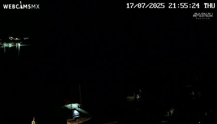 Laguna de Bacalar Lagoon Lake from Amaniah Live Cam - Bacalar,  Quintana Roo, Mexico 