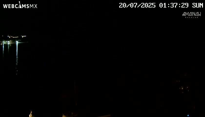Laguna de Bacalar Lagoon Lake from Amaniah Live Cam - Bacalar,  Quintana Roo, Mexico 