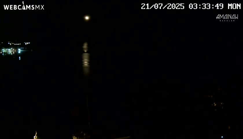 Laguna de Bacalar Lagoon Lake from Amaniah Live Cam - Bacalar,  Quintana Roo, Mexico 