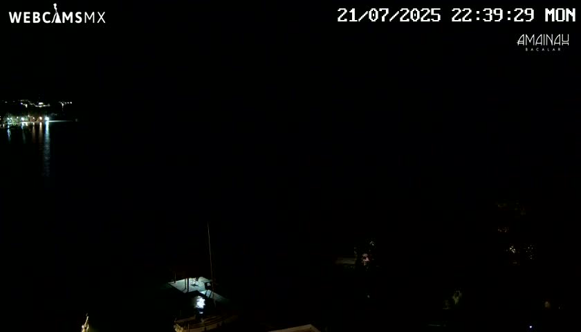 Laguna de Bacalar Lagoon Lake from Amaniah Live Cam - Bacalar,  Quintana Roo, Mexico 