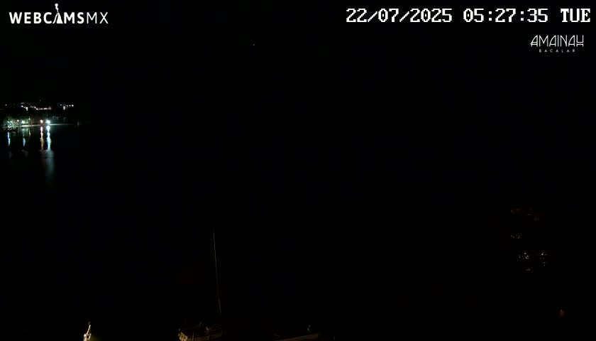 Laguna de Bacalar Lagoon Lake from Amaniah Live Cam - Bacalar,  Quintana Roo, Mexico 
