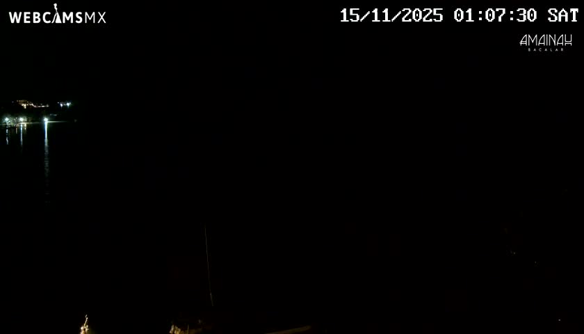 Laguna de Bacalar Lagoon Lake from Amaniah Live Cam - Bacalar,  Quintana Roo, Mexico 