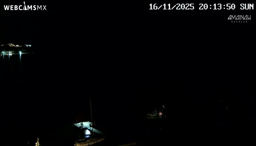 Laguna de Bacalar Lagoon Lake from Amaniah Live Cam - Bacalar,  Quintana Roo, Mexico 