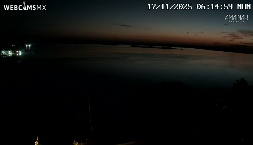 Laguna de Bacalar Lagoon Lake from Amaniah Live Cam - Bacalar,  Quintana Roo, Mexico 