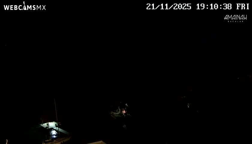 Laguna de Bacalar Lagoon Lake from Amaniah Live Cam - Bacalar,  Quintana Roo, Mexico 