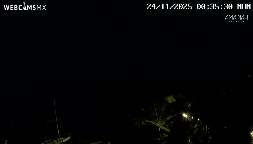 Laguna de Bacalar Lagoon Lake from Amaniah Live Cam - Bacalar,  Quintana Roo, Mexico 