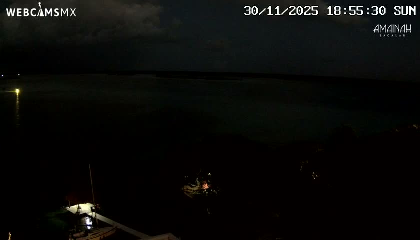Laguna de Bacalar Lagoon Lake from Amaniah Live Cam - Bacalar,  Quintana Roo, Mexico 