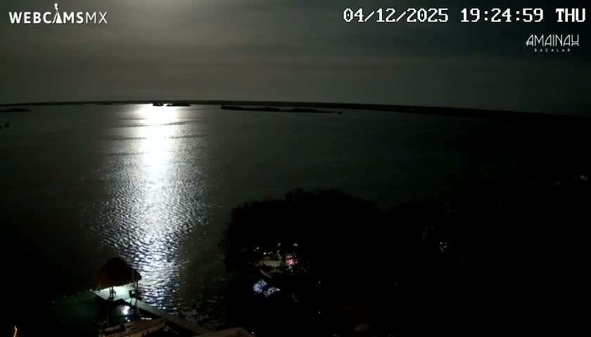 Laguna de Bacalar Lagoon Lake from Amaniah Live Cam - Bacalar,  Quintana Roo, Mexico 