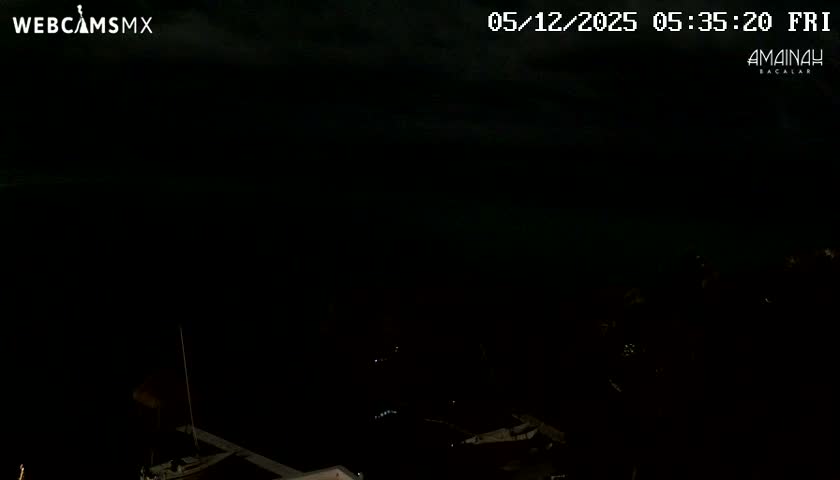 Laguna de Bacalar Lagoon Lake from Amaniah Live Cam - Bacalar,  Quintana Roo, Mexico 