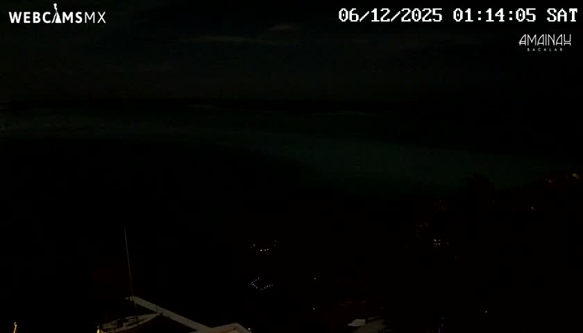 Laguna de Bacalar Lagoon Lake from Amaniah Live Cam - Bacalar,  Quintana Roo, Mexico 