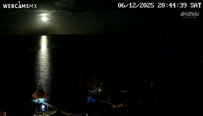 Laguna de Bacalar Lagoon Lake from Amaniah Live Cam - Bacalar,  Quintana Roo, Mexico 