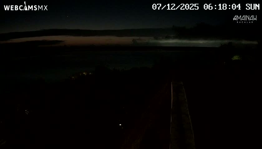 Laguna de Bacalar Lagoon Lake from Amaniah Live Cam - Bacalar,  Quintana Roo, Mexico 